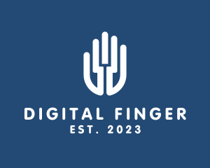 Finger - Circuit Hand Tech logo design