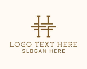 Wooden - Letter H Carpentry logo design