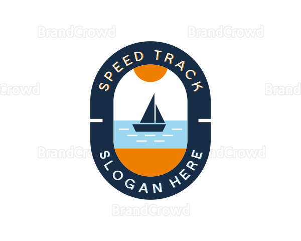 Boat Beach Vacation Logo