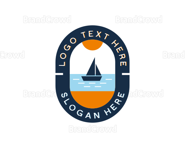 Boat Beach Vacation Logo