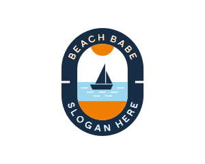 Boat Beach Vacation logo design