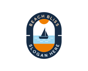 Boat Beach Vacation logo design