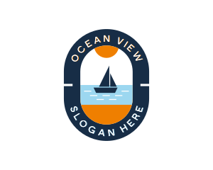 Boat Beach Vacation logo design