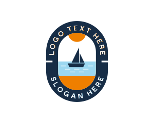 Ocean - Boat Beach Vacation logo design