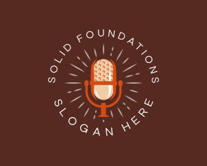 Singer - Podcast Microphone Media logo design