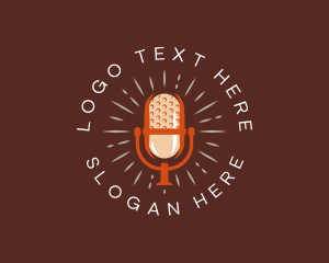 News - Podcast Microphone Media logo design