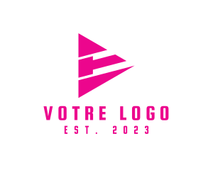 Vlogger - Play Button Letter E logo design