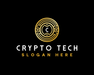 Digital Cryptocurrency Bitcoin logo design