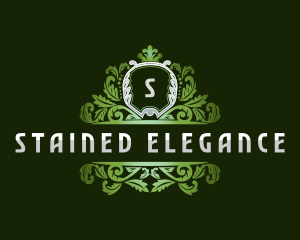 Elegant Crown Leaves logo design