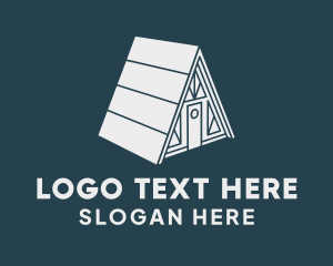 Wooden Cabin House Logo