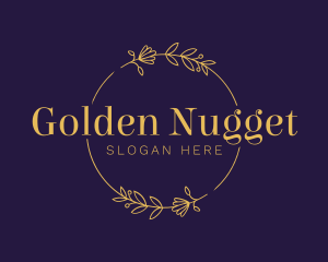 Golden Floral Wreath logo design