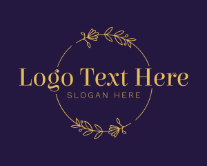 Classy - Golden Floral Wreath logo design