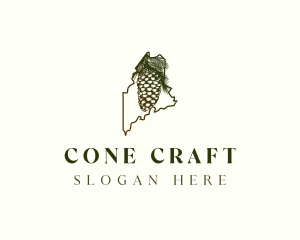 Maine Pinecone Tree logo design