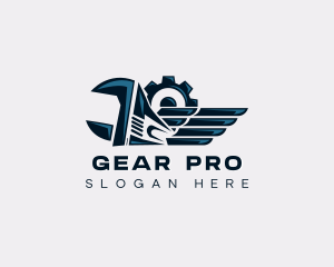 Gear - Winged Gear Wrench logo design