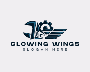 Winged Gear Wrench logo design