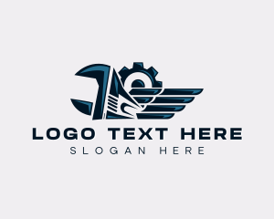 Wing - Winged Gear Wrench logo design