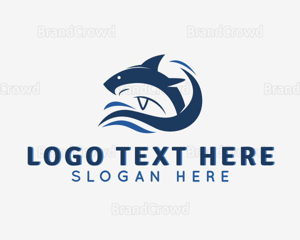 Ocean Shark Waves Logo