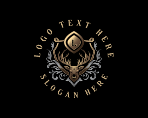 Horn - Elegant Ornamental Deer logo design