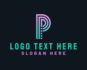 Lettermark - Pixel Technology Letter P logo design