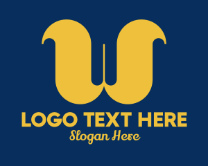 Letter W - Yellow Letter W logo design