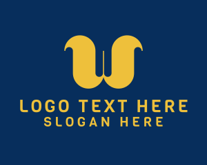 Yellow - Simple Minimalist Business Letter W logo design