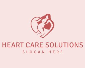 Heart Nude Lady logo design