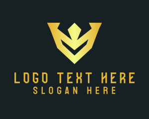 Monogram - Golden Royal Crown logo design