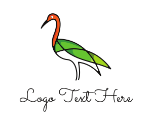 Foundation - Green Crane Outline logo design