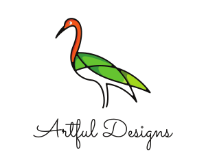 Green Crane Outline logo design