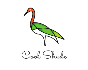 Shade - Green Crane Outline logo design