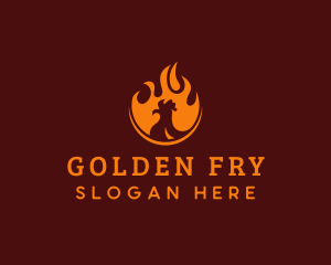 Frying - Flame Grilled Chicken logo design