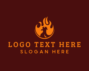 Frying - Flame Grilled Chicken logo design