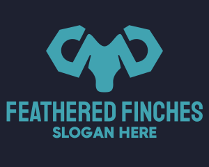 Blue Wrench Ram logo design