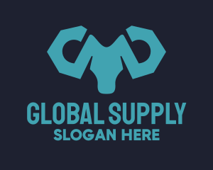 Supply - Blue Wrench Ram logo design