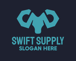 Supply - Blue Wrench Ram logo design