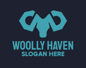 Sheep - Blue Wrench Ram logo design