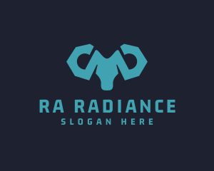 Blue Wrench Ram logo design