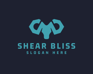 Blue Wrench Ram logo design