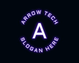 Glowing Neon Techno logo design