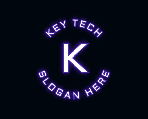 Glowing Neon Techno logo design