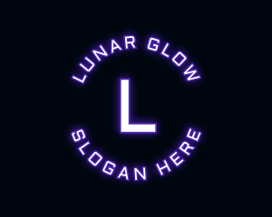 Glowing Neon Techno logo design