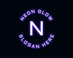 Glowing Neon Techno logo design