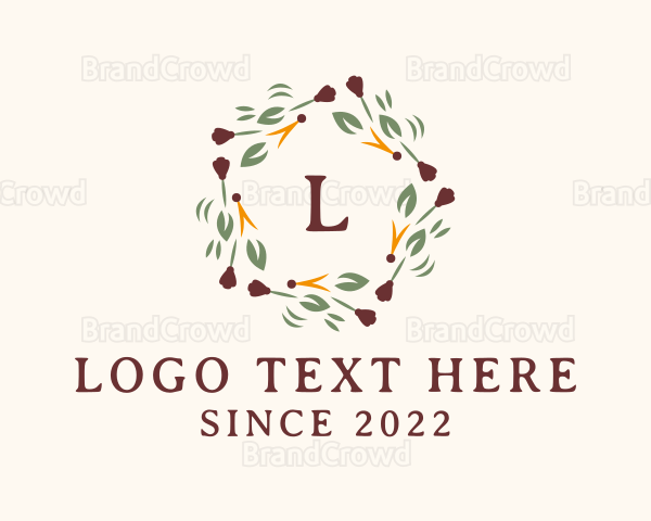 Leaf Tulip Wreath Logo