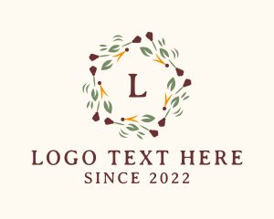 Flower Shop - Leaf Tulip Wreath logo design