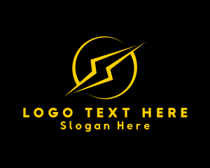 Charging - Orbit Lightning Badge logo design