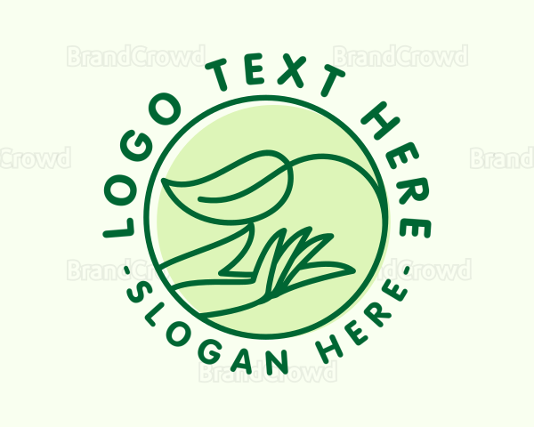 Organic Leaf Hand Logo