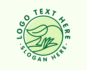 Vegan - Organic Leaf Hand logo design