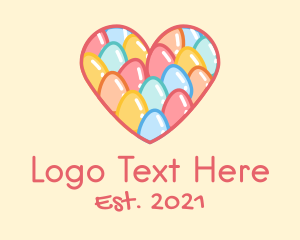Pedestrian - Easter Egg Heart logo design