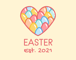 Easter Egg Heart logo design