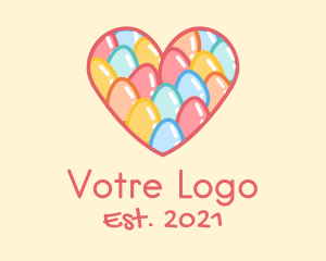 Preschool - Easter Egg Heart logo design